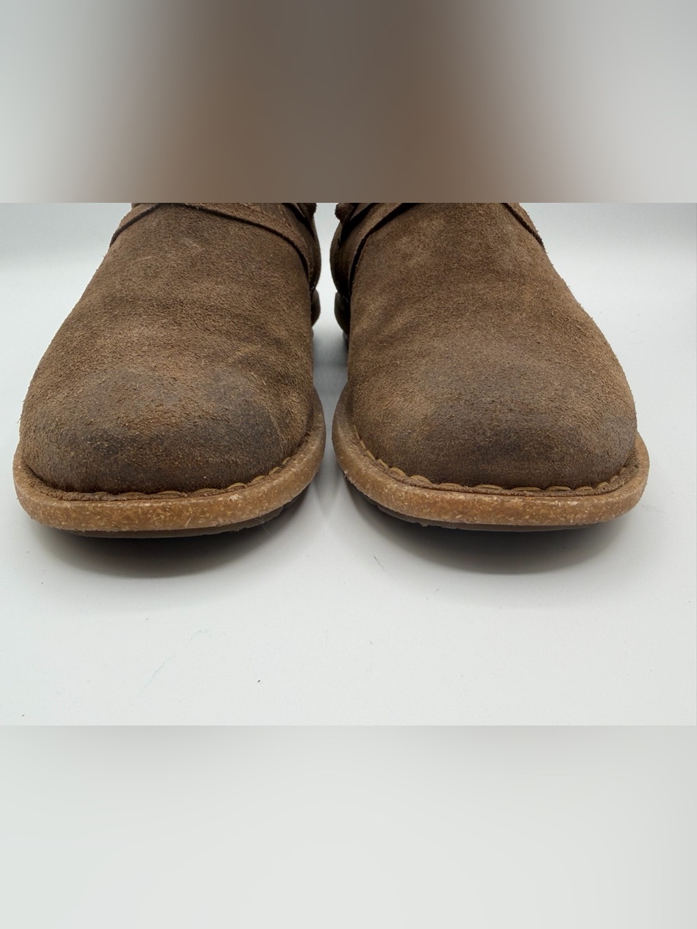 Born TARKILN Leather Ankle Boots 9.5 US/ 41 Distressed Suede Brown Comfort Shoes - Picture 4 of 9